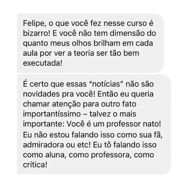 Depoimento de aluno do curso 4